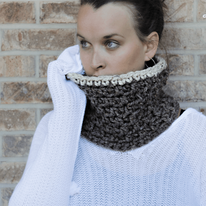 Oatmeal infinity scarf  chunky crochet fall, winter circle cowl