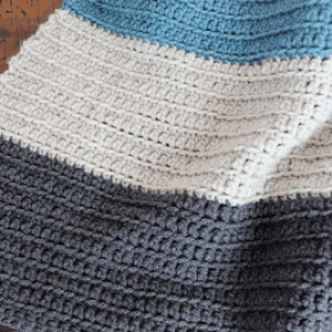 Color Blocked Stripes Blanket Free Crochet Pattern
