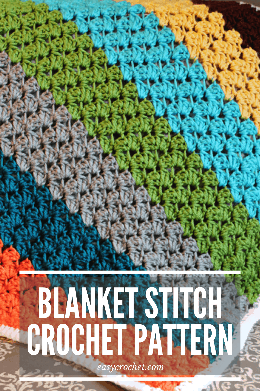 Learn how to crochet the easy blanket stitch with this free crochet stitch tutorial that is perfect for blankets, and many other crochet projects! via @easycrochetcom