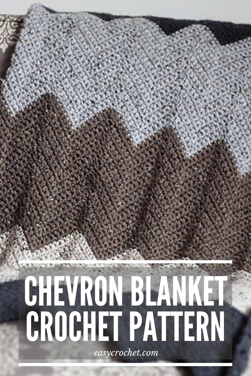 Chevron Crochet Blanket Pattern - Use this FREE crochet pattern to create your next chevron throw blanket. easycrochet.com via @easycrochetcom