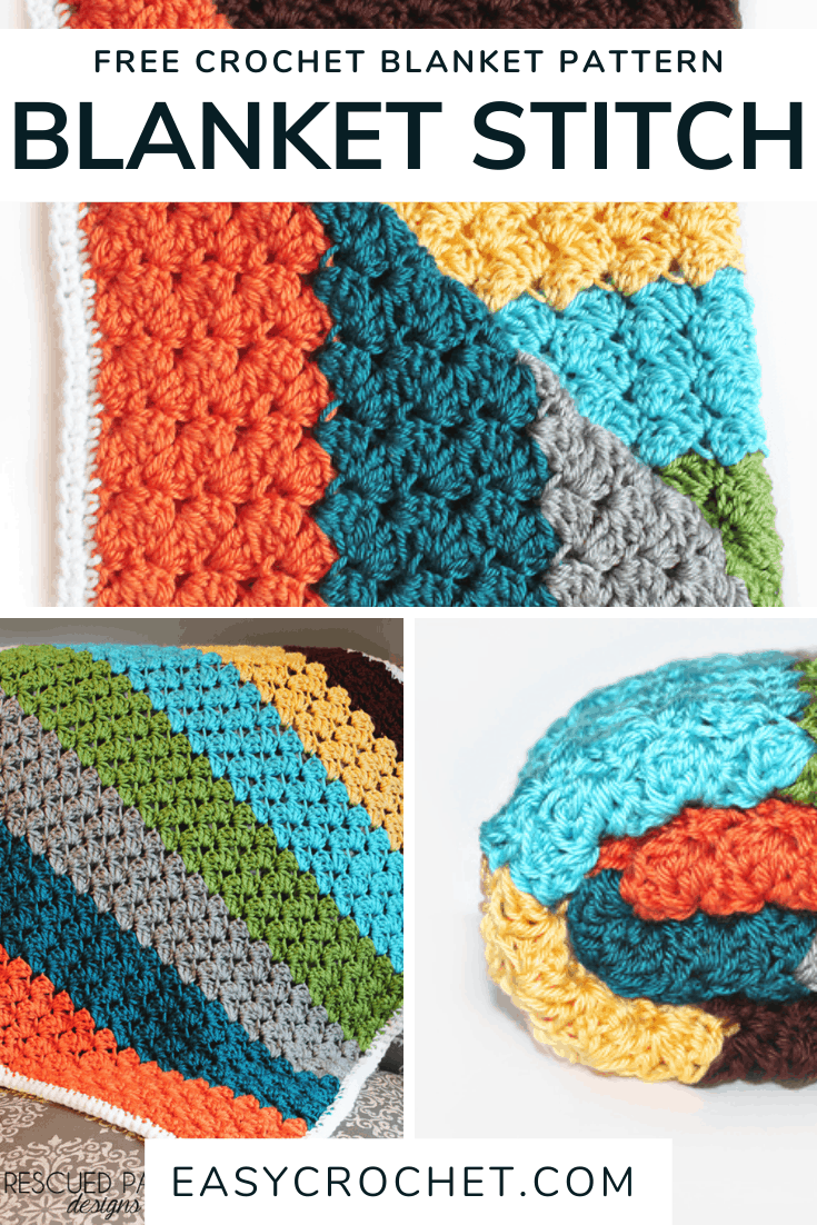 Learn how to crochet the easy blanket stitch with this free crochet stitch tutorial that is perfect for blankets, and many other crochet projects! via @easycrochetcom