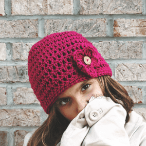 Crochet Flower Beanie Hat