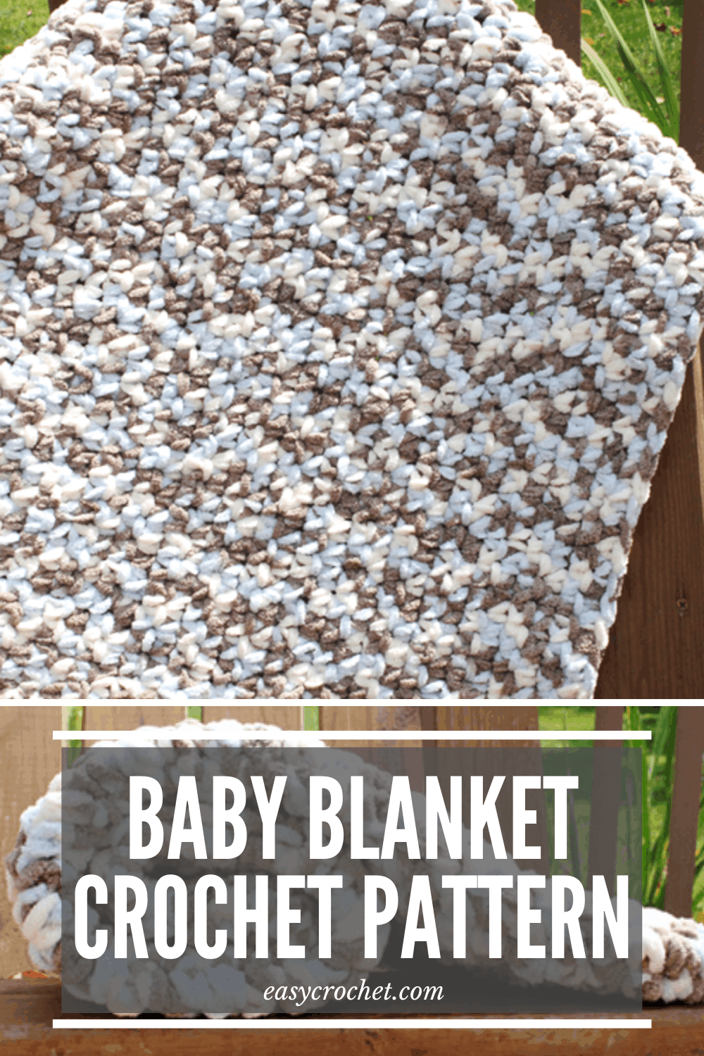 Make this easy to crochet baby blanket with this free crochet pattern from Easy Crochet. Great pattern for new crocheters or beginners. via @easycrochetcom