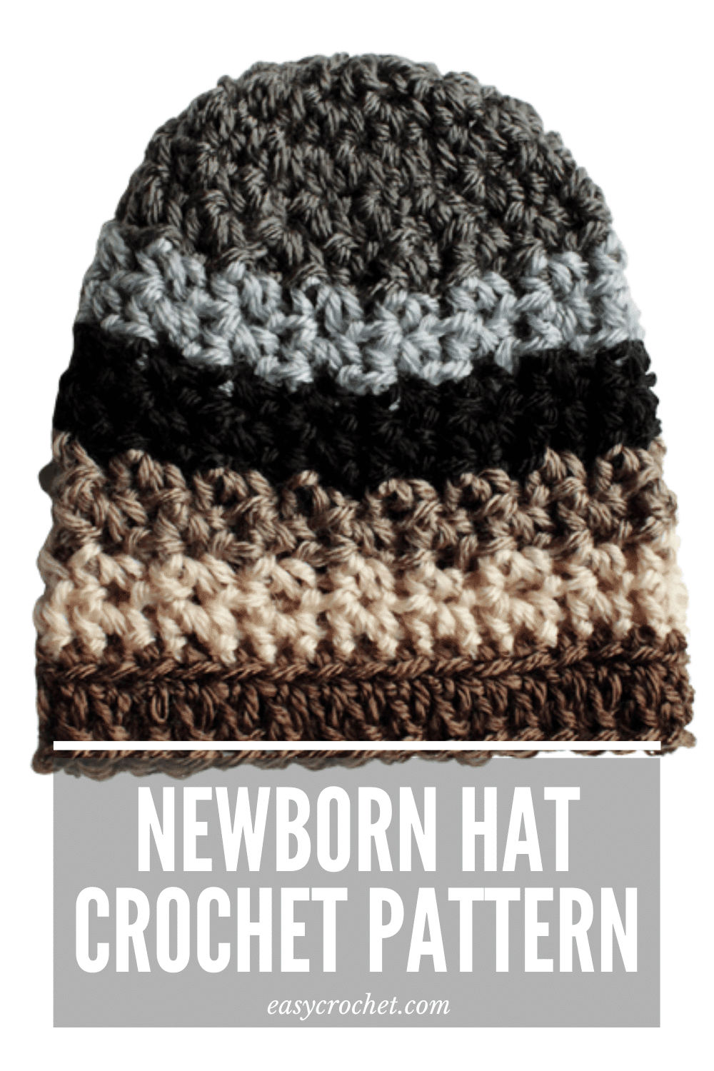 Learn to crochet this simple newborn hat crochet pattern with this free easy crochet pattern from easycrochet.com via @easycrochetcom