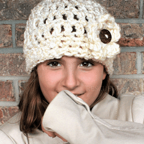 Chunky Crochet Flower Hat Pattern