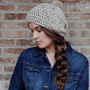Crochet Slouchy Pom Pom Hat