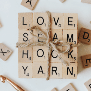 DIY Crochet Scrabble Tile Coasters