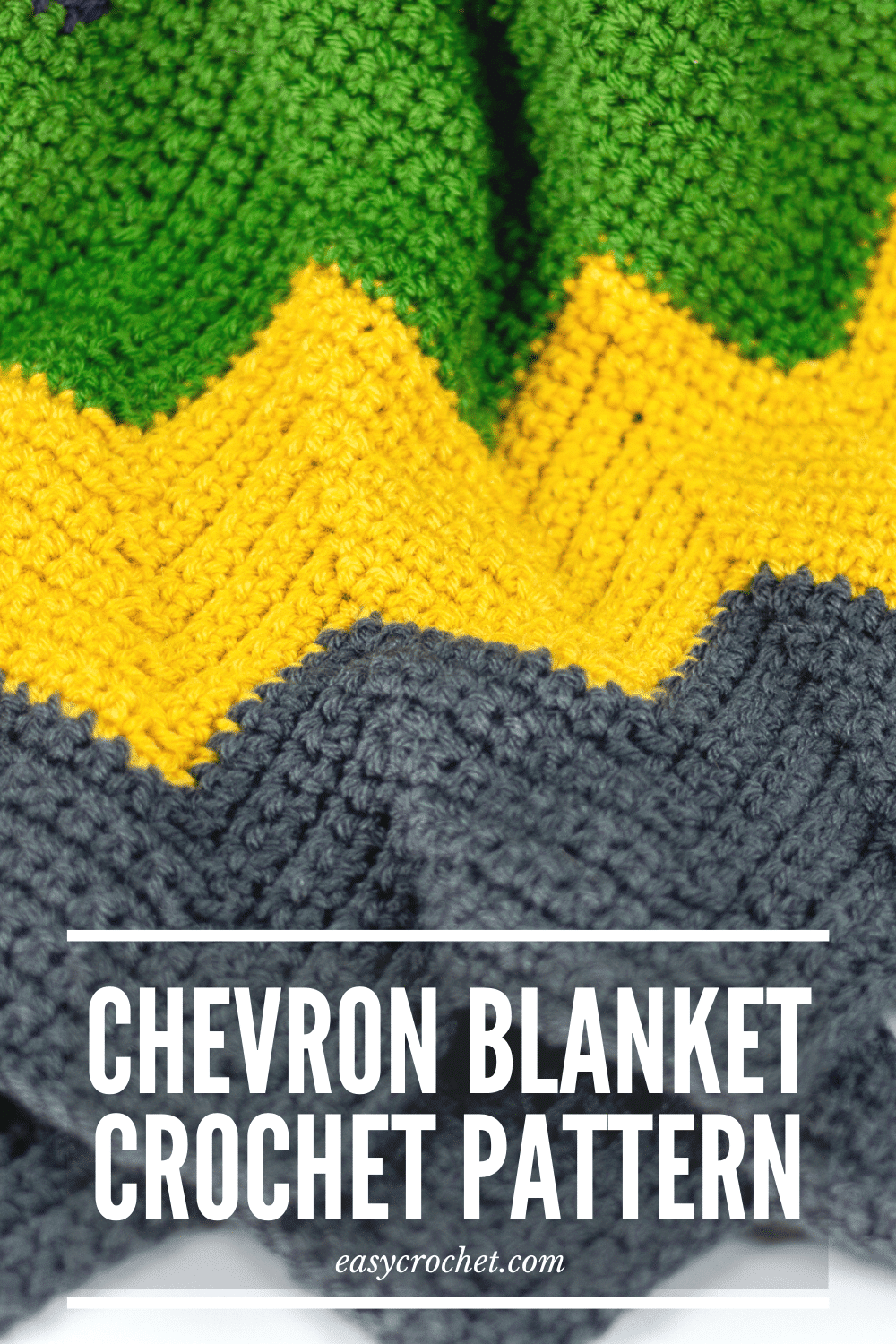 Free chevron crochet blanket pattern using bright and bold colors! Free crochet pattern from Easy Crochet via @easycrochetcom