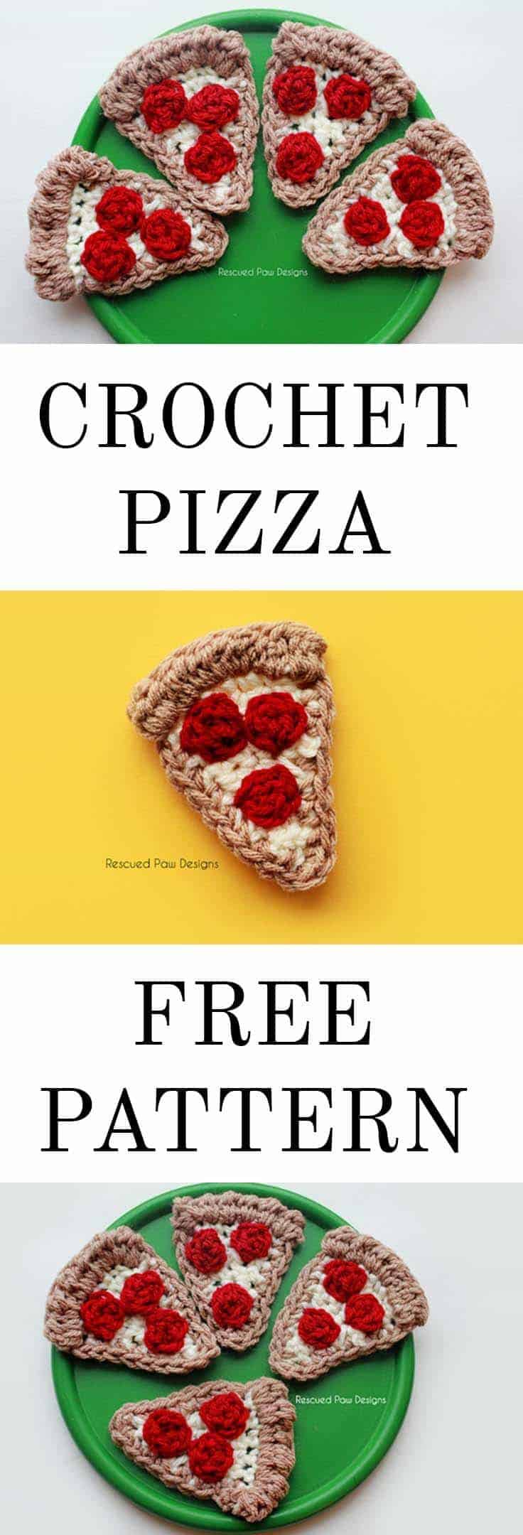 If you love the crochet pizza slice blanket then you will love this pizza pattern too! Smaller and Quicker! FREE crochet pattern! 