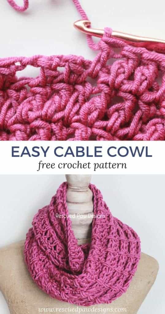 Chunky Cable Stitch Cowl Pattern 