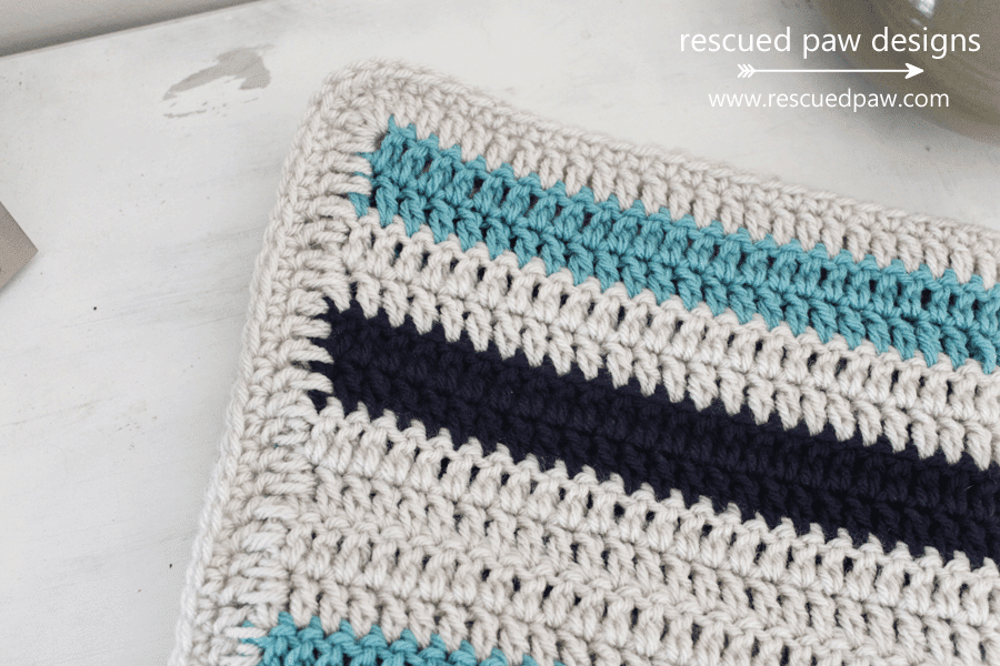  Striped Crochet Blanket Pattern up close view