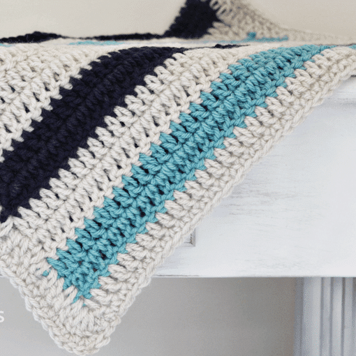 Simple Striped Crochet Blanket Pattern - Easy Crochet Patterns