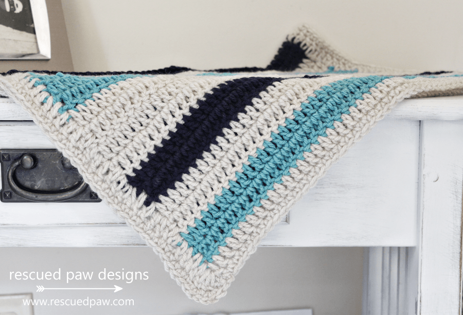 Beginner Crochet Blanket Pattern with Stripes