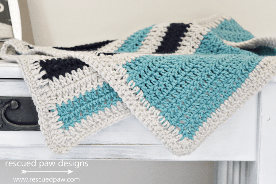 Crochet Blanket Pattern with Stripes