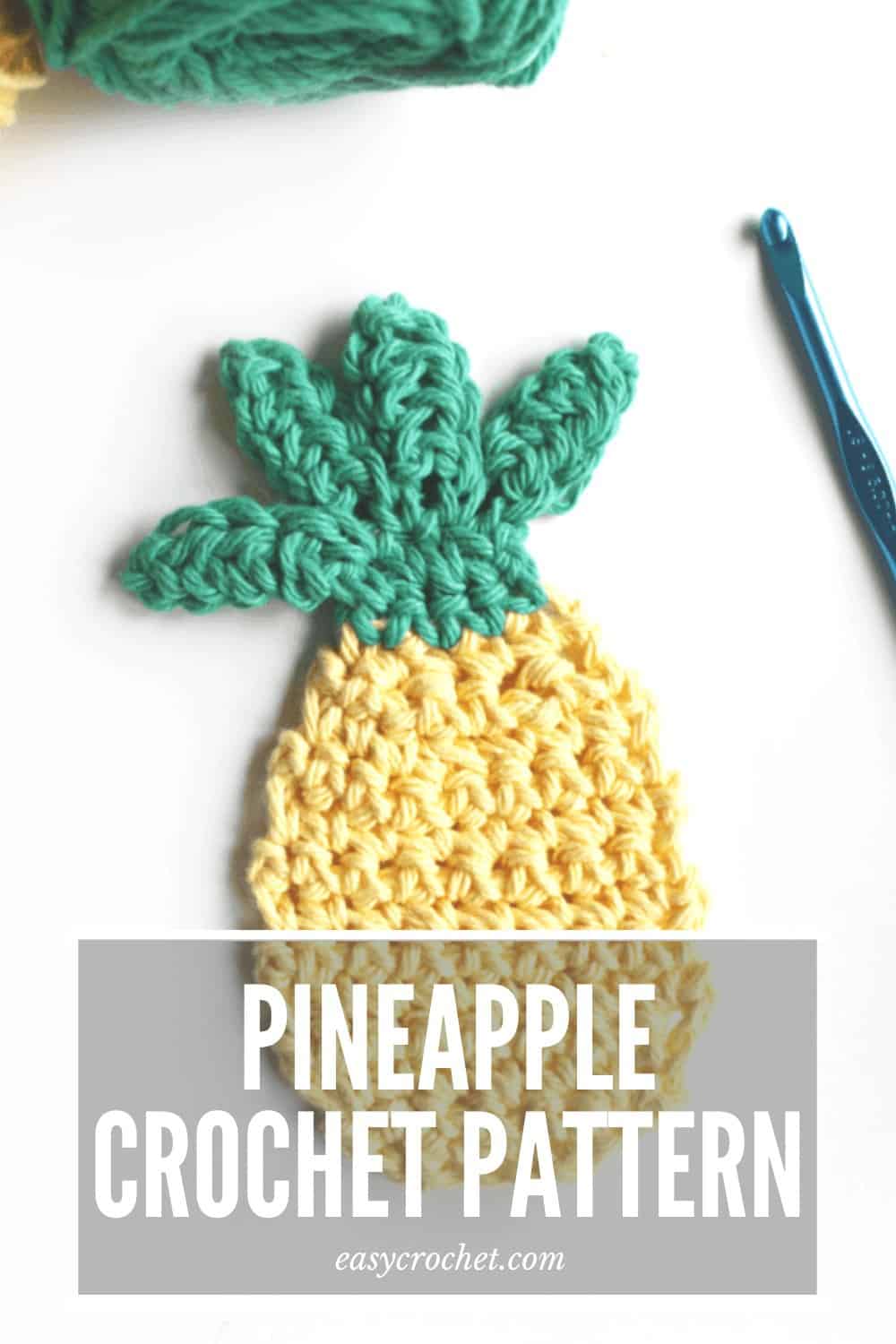 Free Pineapple Crochet Pattern by Easy Crochet - great for appliques or toy food! via @easycrochetcom