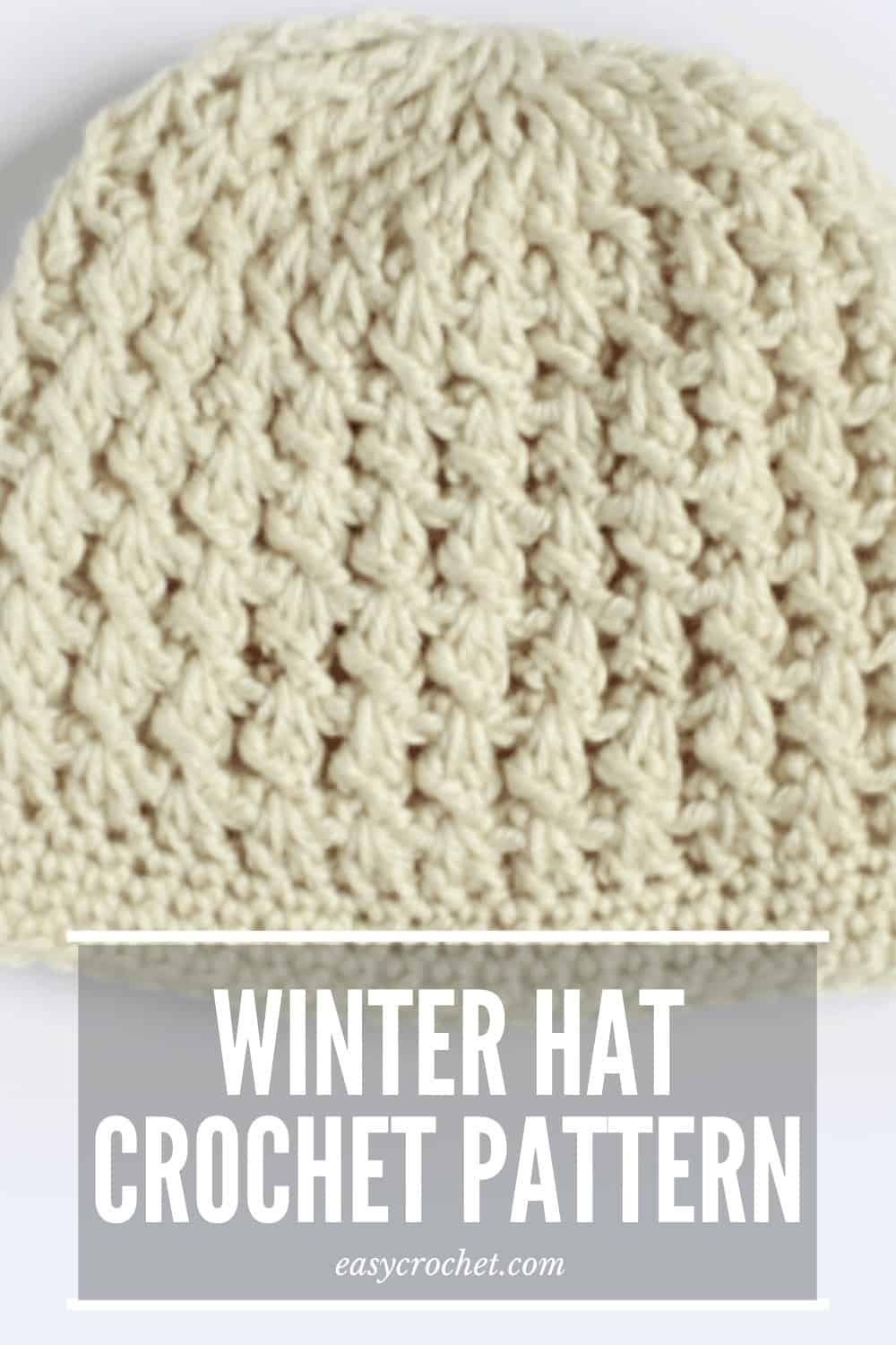 Winter Hat Beanie Crochet Pattern Free via @easycrochetcom