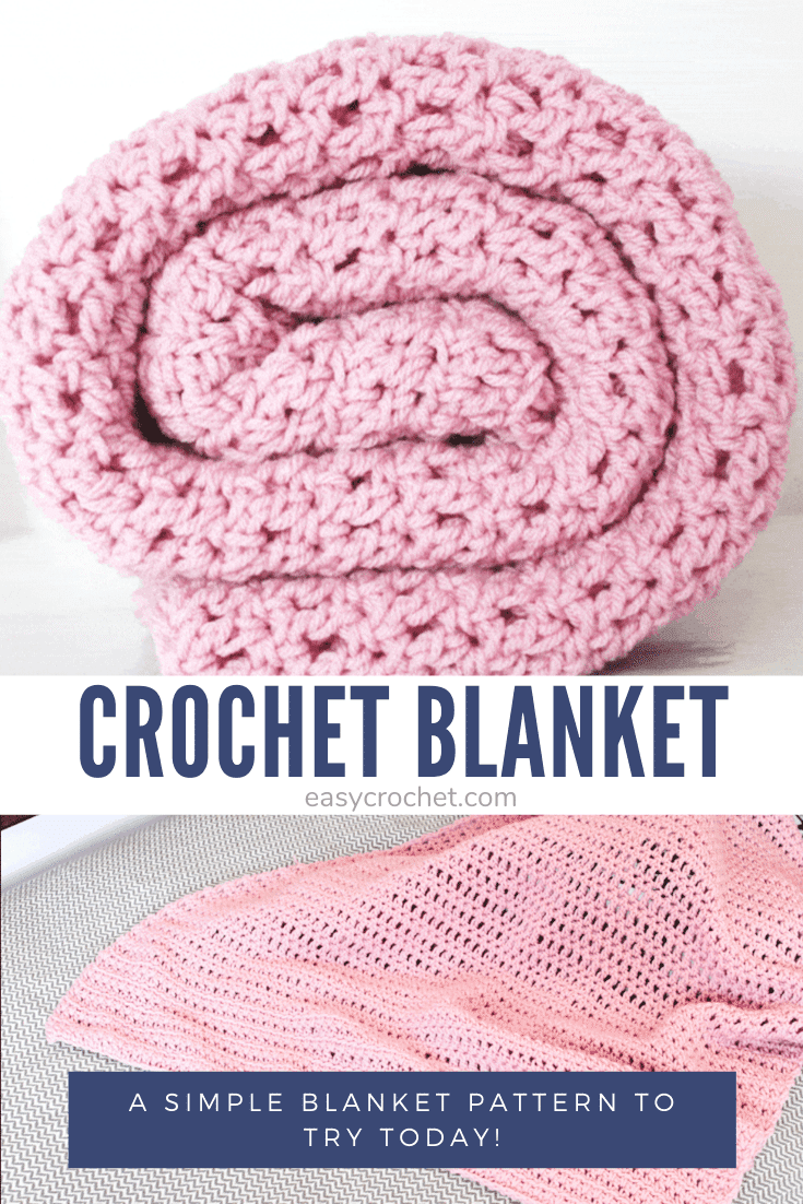 Learn how to crochet a blanket with this beginner-friendly crochet pattern! Easy to make and uses simple stitches! Free from EasyCrochet.com via @easycrochetcom