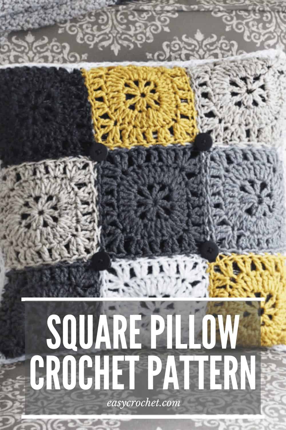 Square Pillow Crochet Pattern by Easy Crochet via @easycrochetcom