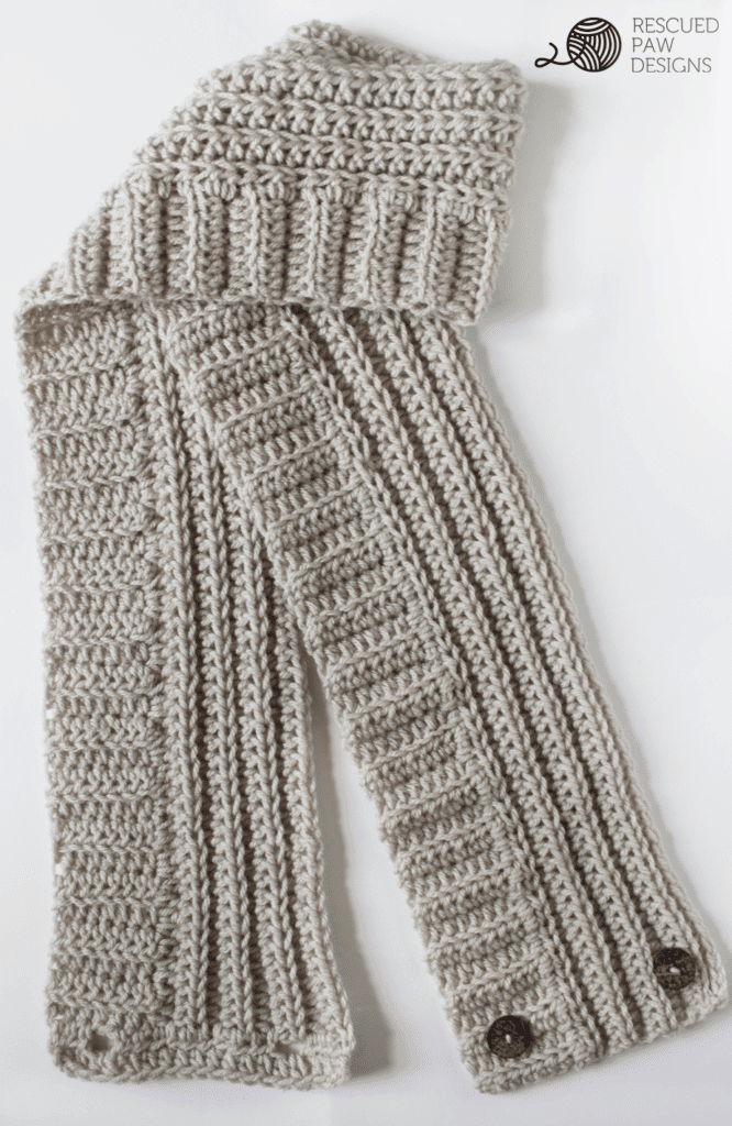 The Andy Button Scarf || FREE CROCHET PATTERN || by Easy Crochet