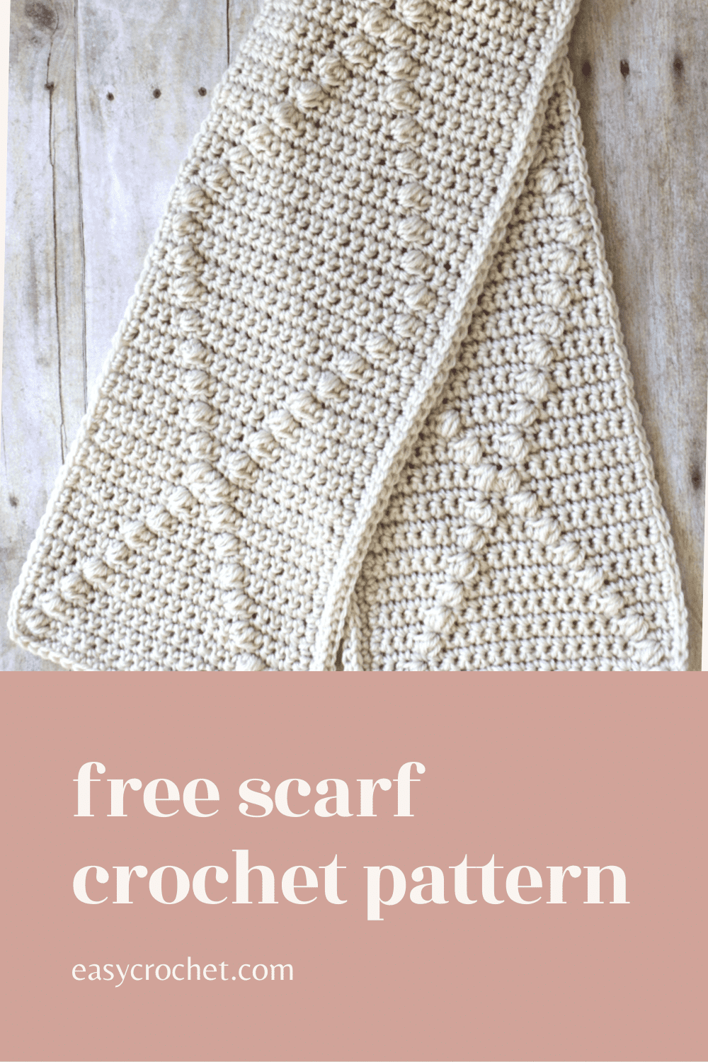 Free Puff Stitch Crochet Scarf Pattern by Easy Crochet via @easycrochetcom