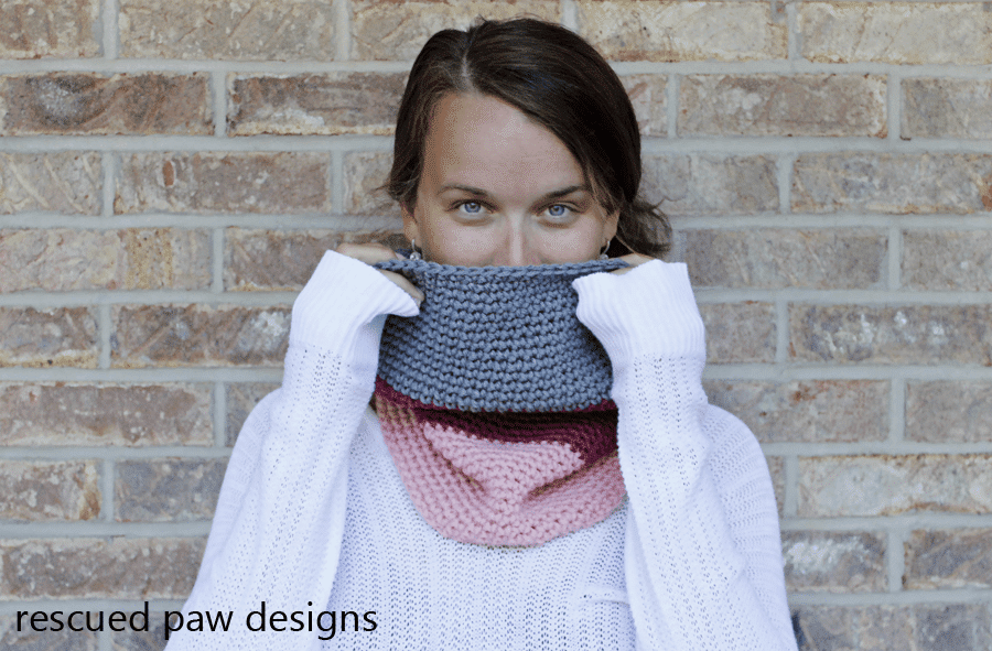 Color Blocked Crochet Cowl Pattern - Easy Crochet Patterns