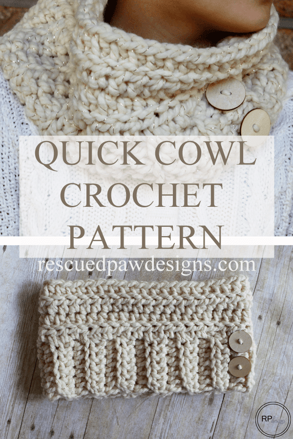 Chunky Andy Button Cowl - Free Crochet Pattern - Easy Crochet - Chunky Cowl Pattern