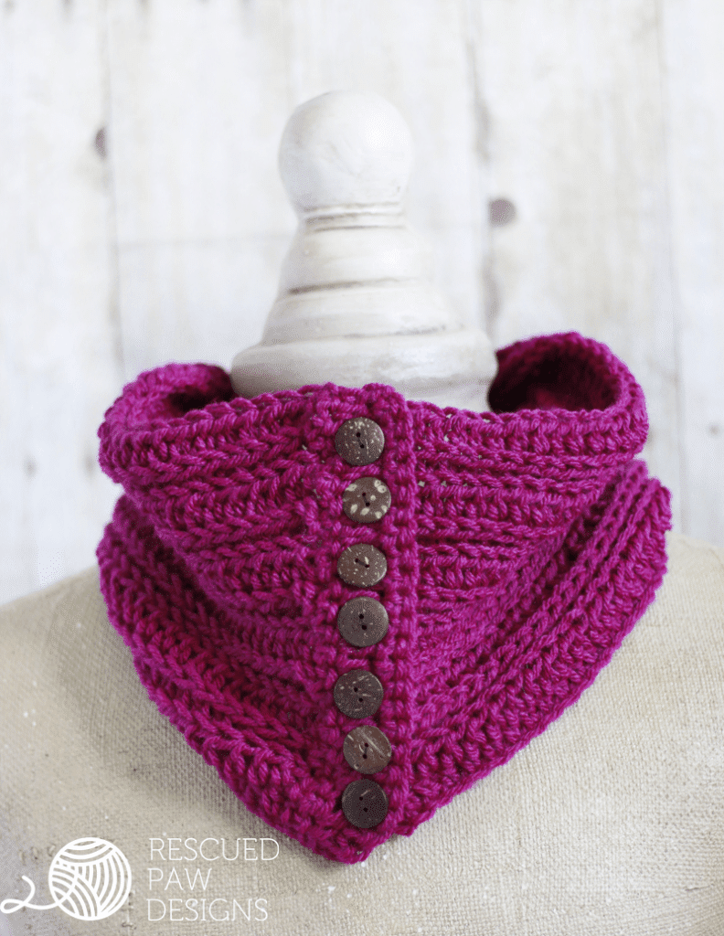 Crochet Button Cowl Pattern The Penn - Easy Crochet