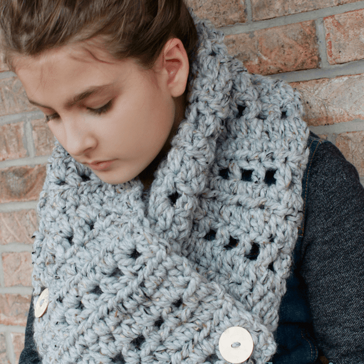 The Katie Button Cowl Chunky Crochet Pattern