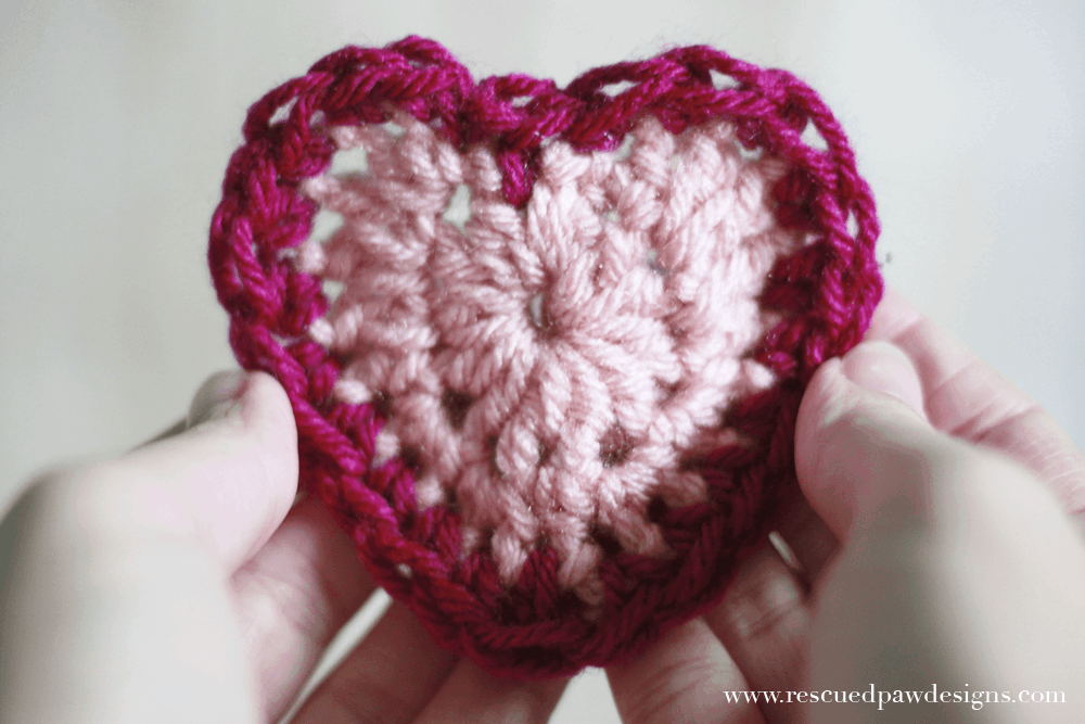 Simple Crochet Heart Valentine's Day Applique 