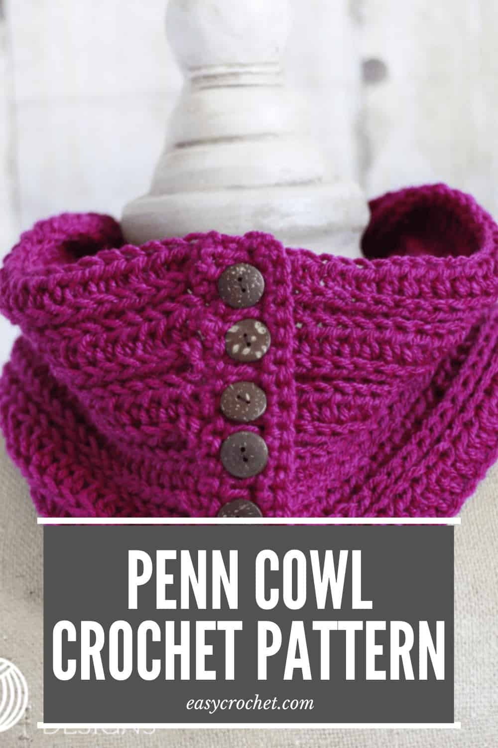 Penn Cowl Crochet Pattern - Free Crochet Pattern by Easy Crochet via @easycrochetcom