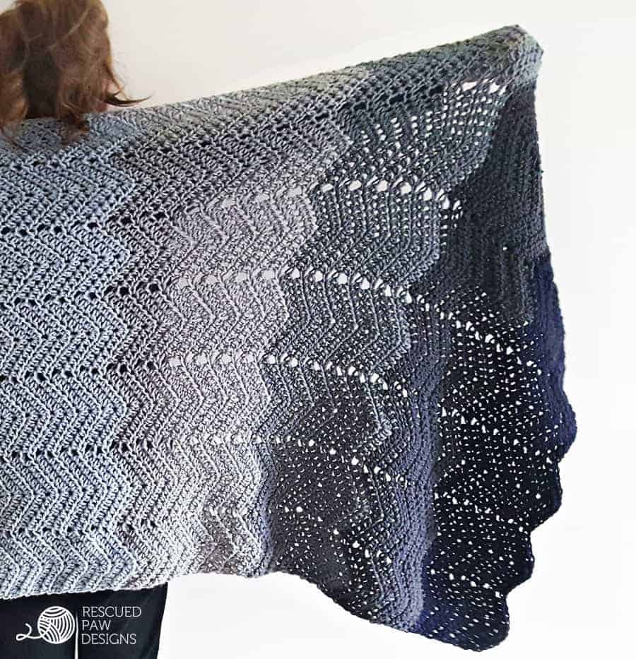 Ombre Ripple Crochet Blanket