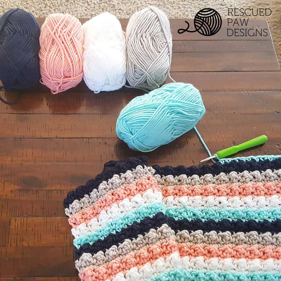 Striped Crochet Baby Blanket with Big Twist Yarn