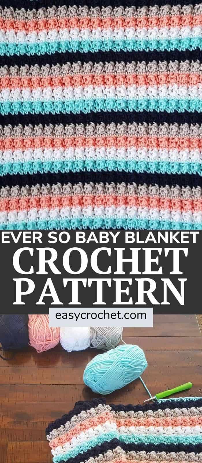 Easy Crochet Baby Blanket Pattern - Free striped crochet baby blanket pattern using simple stitches from Easy Crochet! via @easycrochetcom