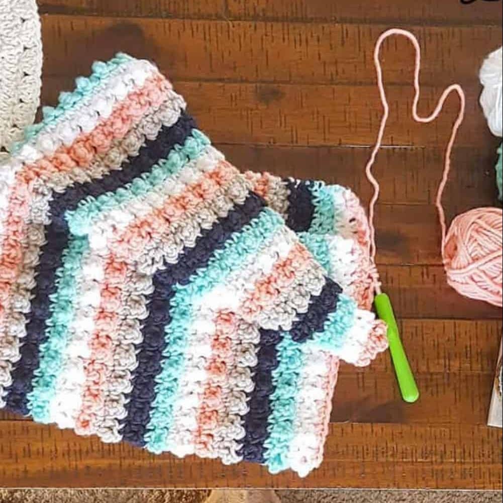 striped crochet Baby bLanket pattern