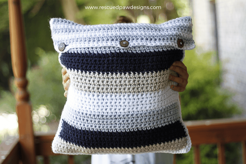 Striped Crochet Pillow Cover Free Crochet Throw Pillow Pattern