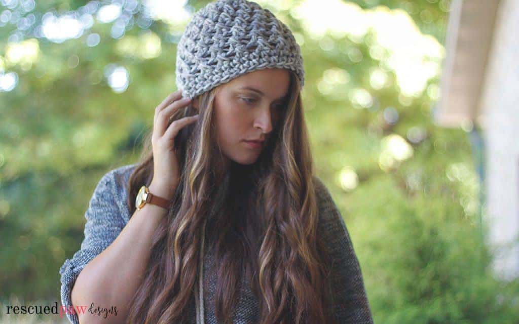 Elise Free Crochet Beanie Pattern - Half Double Crocheted Beanie