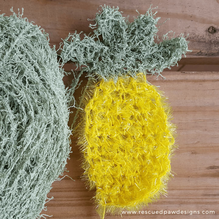 Image for Free Pineapple Scrubby Yarn Dishcloth Crochet Pattern