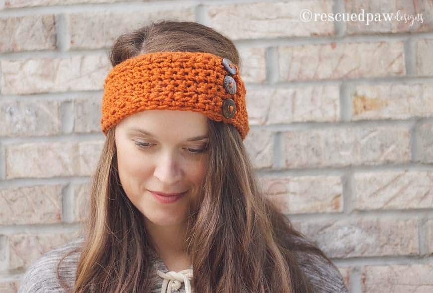 Pumpkin Latte Crochet Ear Warmer Pattern by Easy Crochet. Click to Read or Pin and Save for Later! www.easycrochet.com