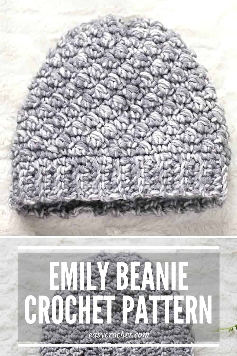 Emily Beanie Crochet Pattern - Make this free crochet hat pattern using a free crochet pattern from Easy Crochet- easycrochet.com via @easycrochetcom