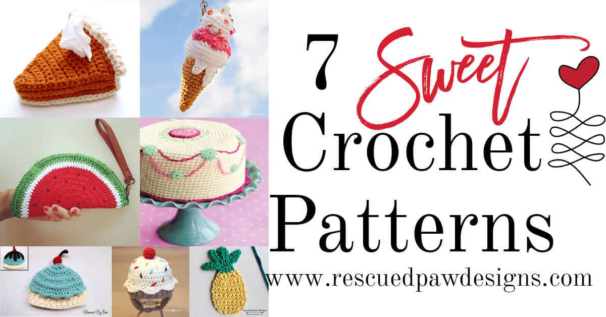 7 Sweet FREE crochet patterns compiled by Easy Crochet