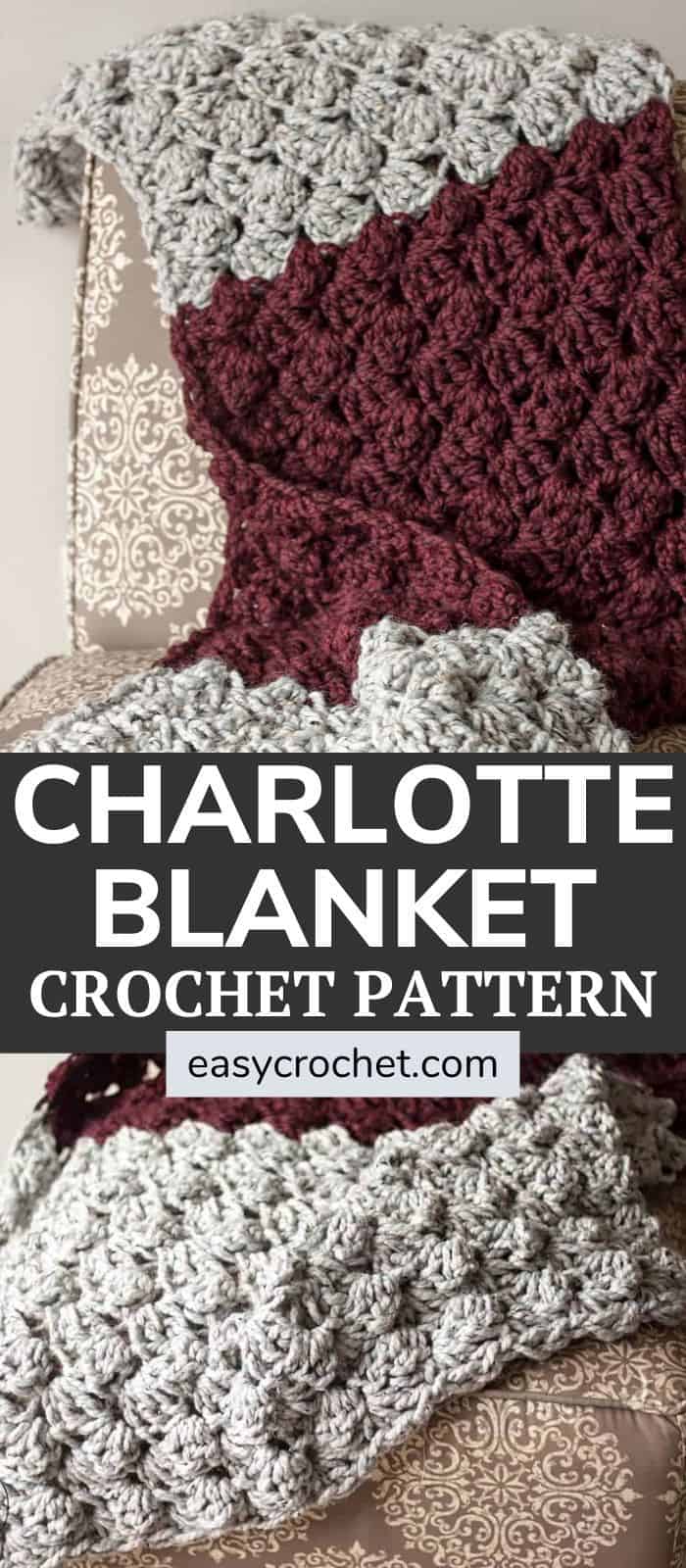 Free Crochet Blanket Pattern - The Charlotte - Beginner-Friendly and works up fast! Find the free crochet pattern at easycrochet.com via @easycrochetcom