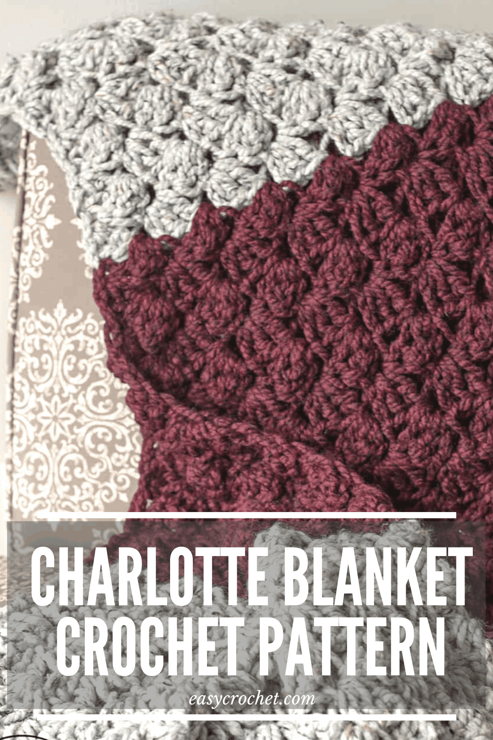 Free Crochet Blanket Pattern - The Charlotte - Beginner-Friendly and works up fast! Find the free crochet pattern at easycrochet.com via @easycrochetcom