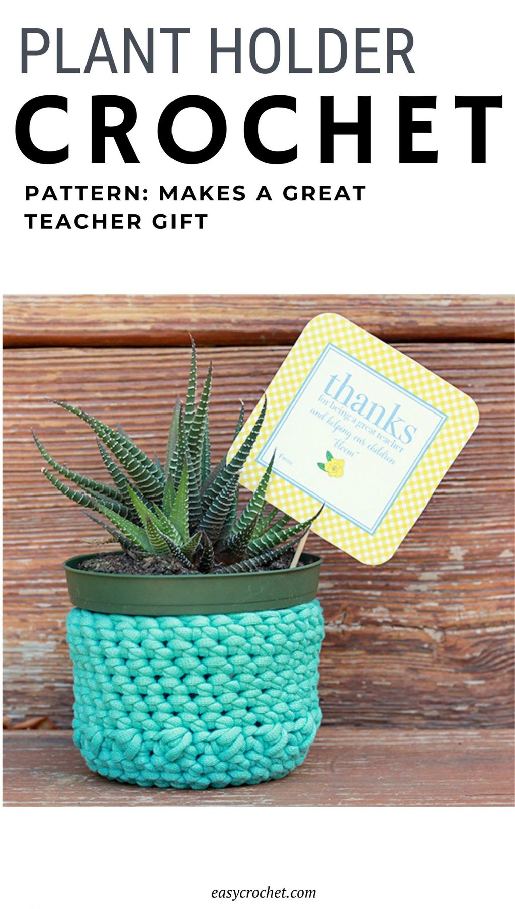 Crochet Plant Holder Pattern: Teacher Gift via @easycrochetcom