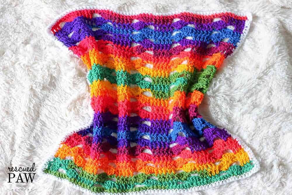 Rainbow Cluster Crochet Baby Blanket