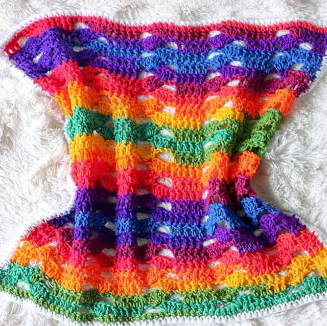 Rainbow Cluster Crochet Blanket Pattern