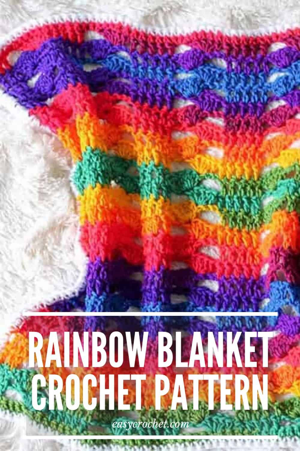 Rainbow Crochet Blanket Pattern via @easycrochetcom