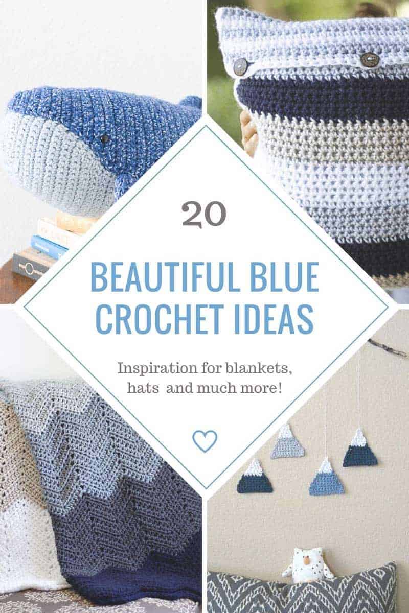 20 Beautiful Blue Crochet Ideas - Compiled by Easy Crochet - Crochet Hats, Crochet Blankets, Crochet Pillows and much more! 