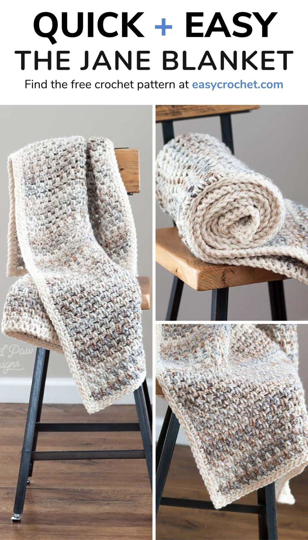 Jane Easy Crochet Throw Blanket Pattern via @easycrochetcom