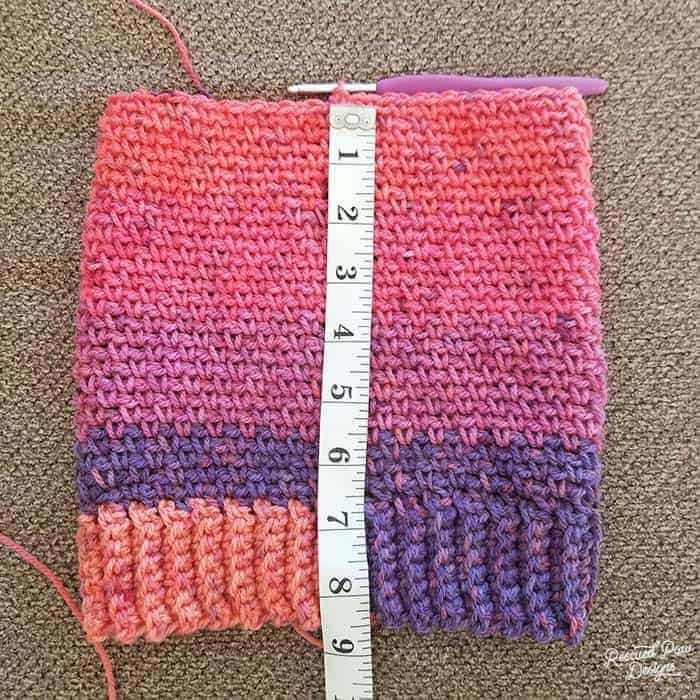Measure height of a crochet beanie