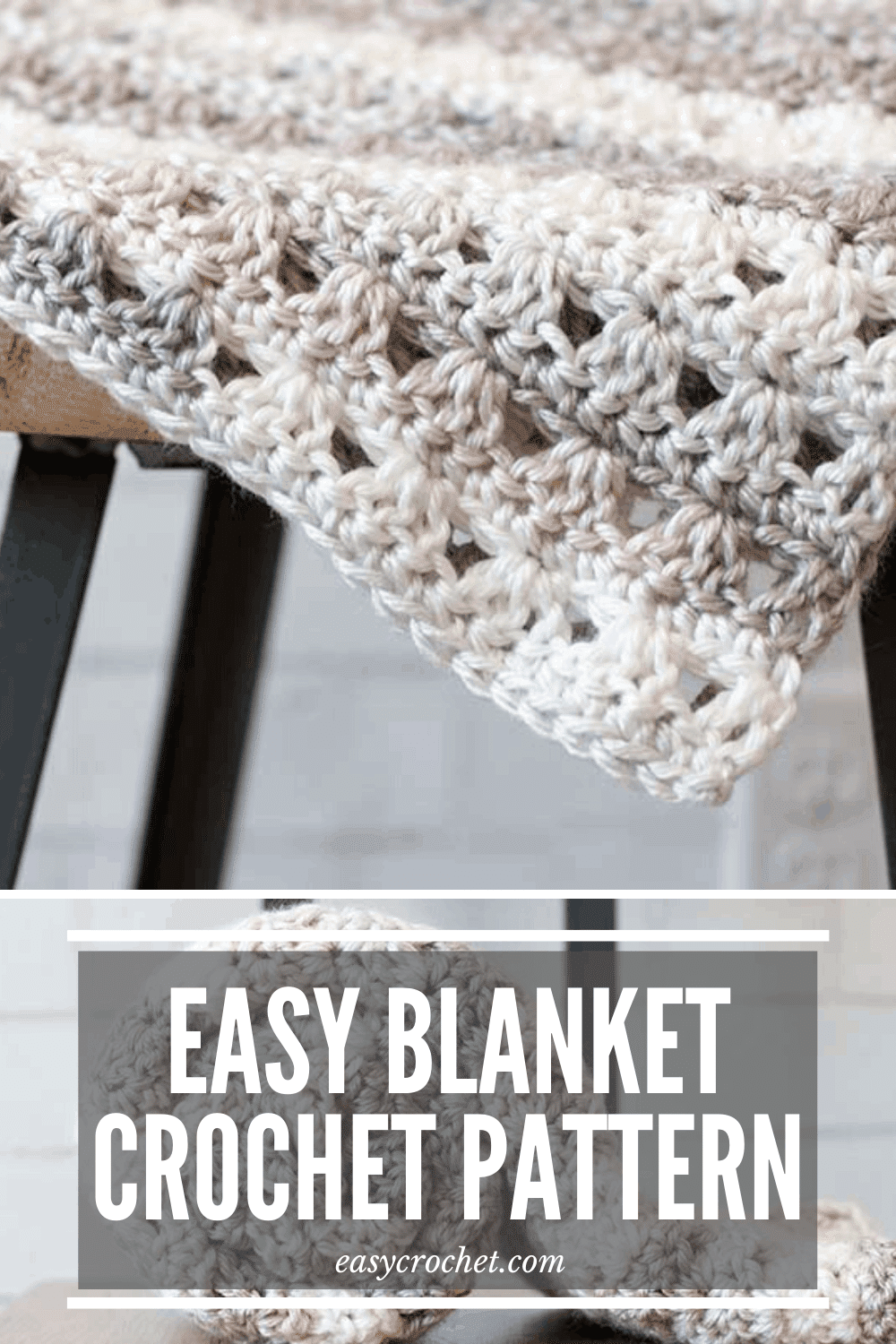 Free Crochet Blanket Pattern - Easy to make crochet blanket pattern using simple stitches. via @easycrochetcom